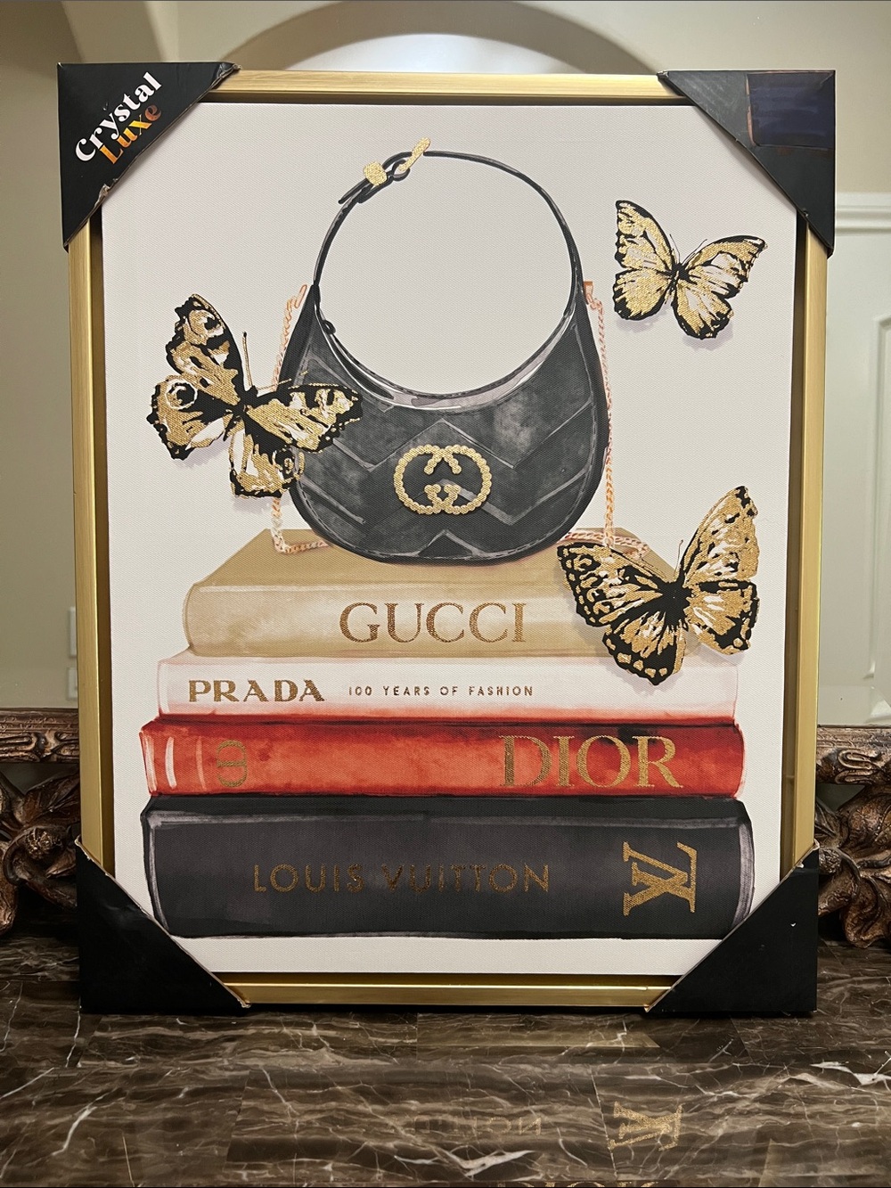 Gucci Black and Gold Fashion Stack Painting, wall art